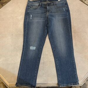 LOFT Distressed Blue crop Jeans